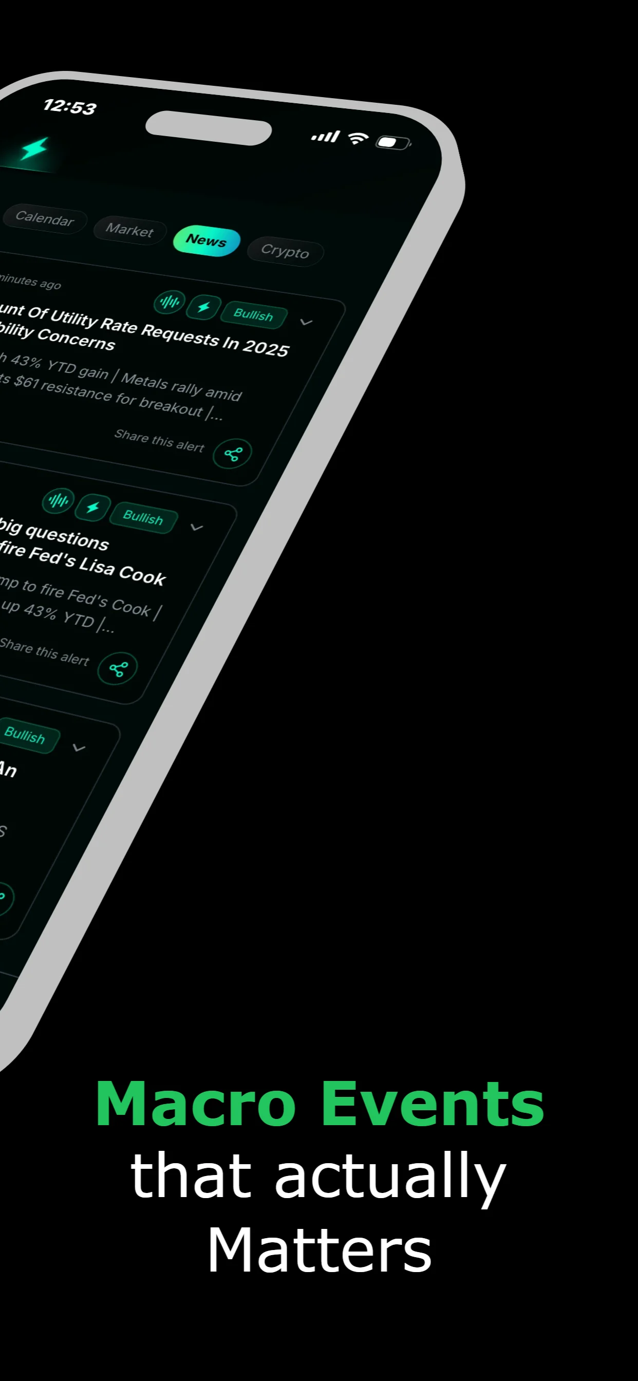 Strykr iOS app with trading dashboard
